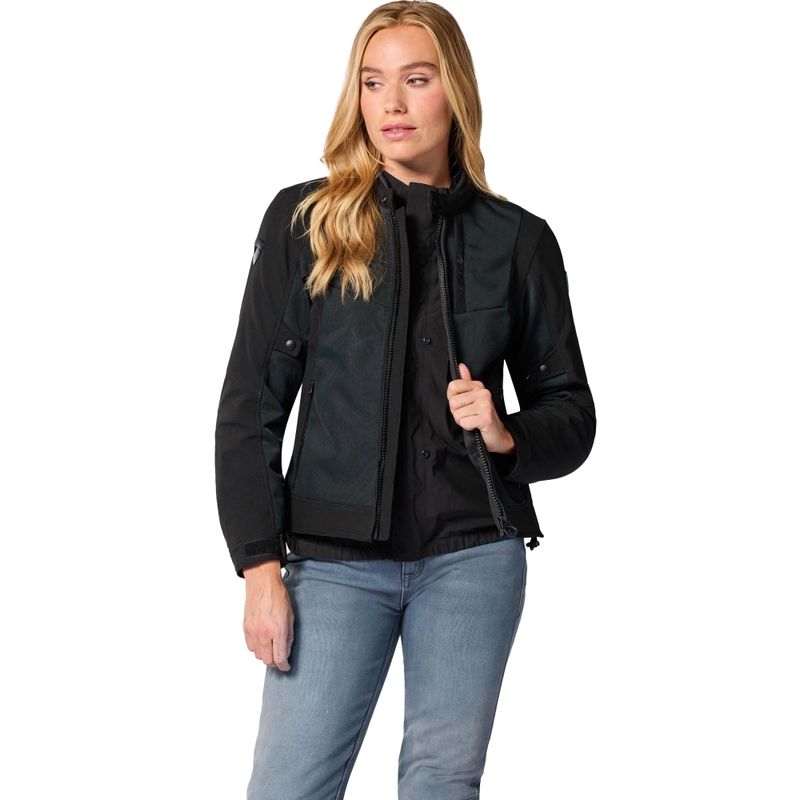 Veste de moto Revit Highcrest pour femme, noire