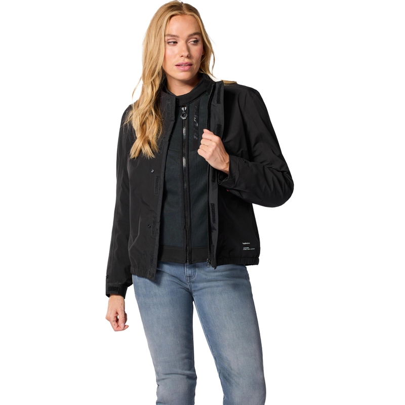 Veste de moto Revit Highcrest pour femme, noire