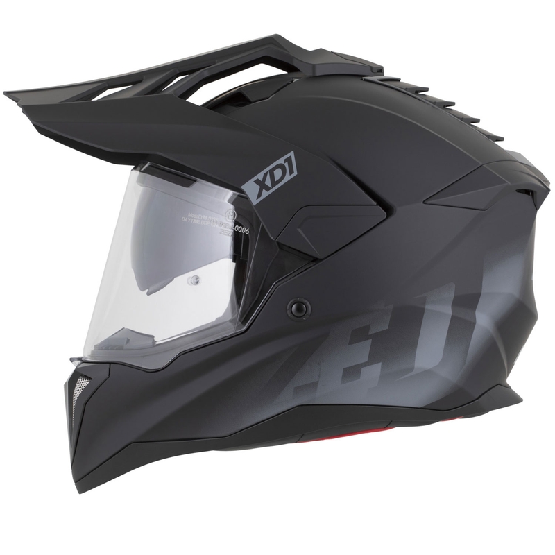 Casque de moto enduro ZED XD1 noir mat-gris foncé