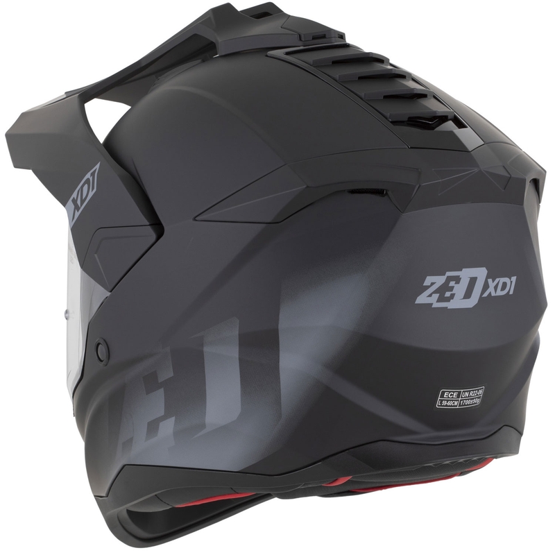 Casque de moto enduro ZED XD1 noir mat-gris foncé