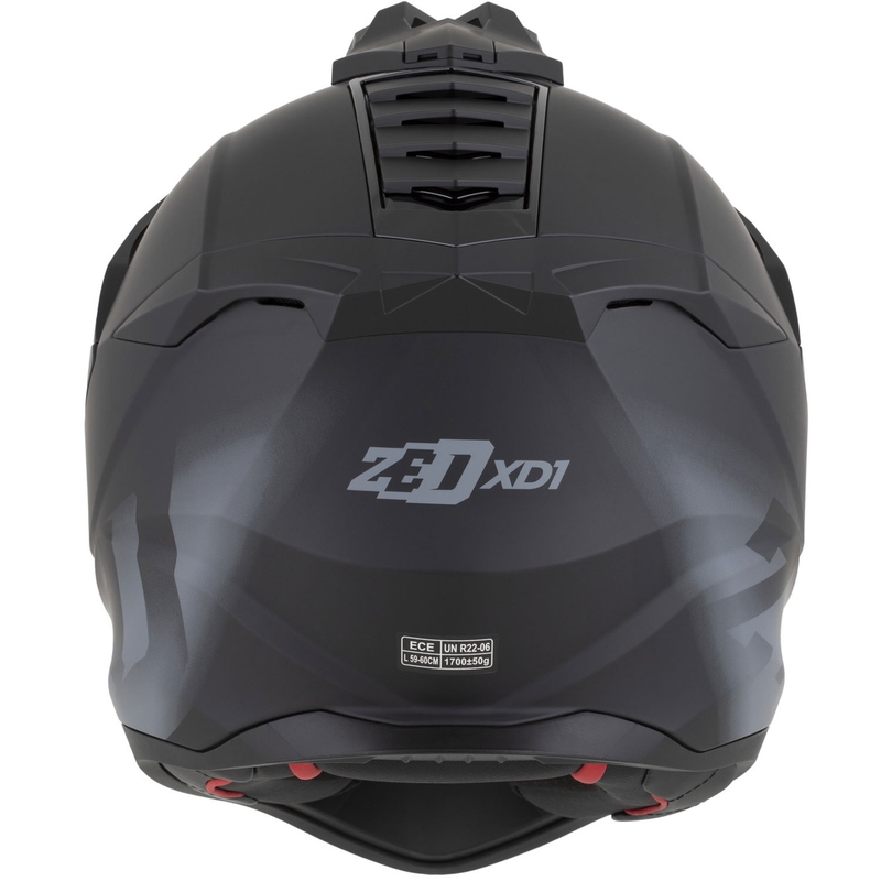 Casque de moto enduro ZED XD1 noir mat-gris foncé