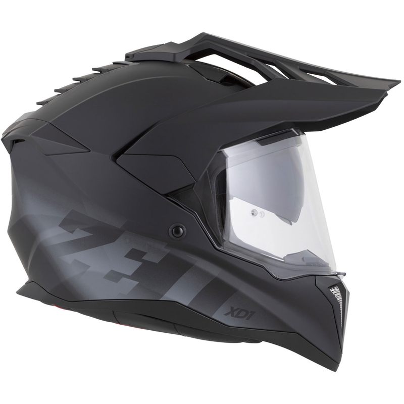 Casque de moto enduro ZED XD1 noir mat-gris foncé