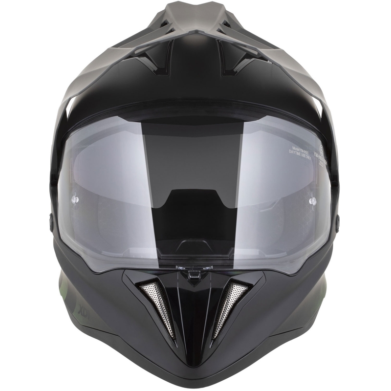 Casque de moto enduro ZED XD1 noir mat-vert foncé