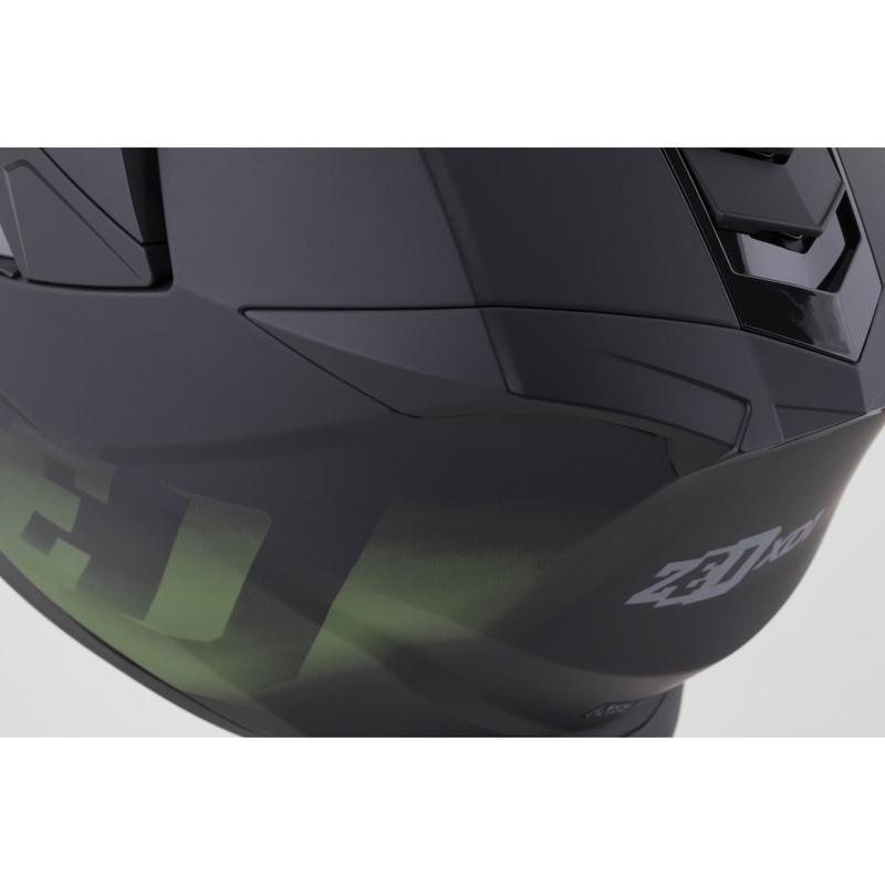 Casque de moto enduro ZED XD1 noir mat-vert foncé