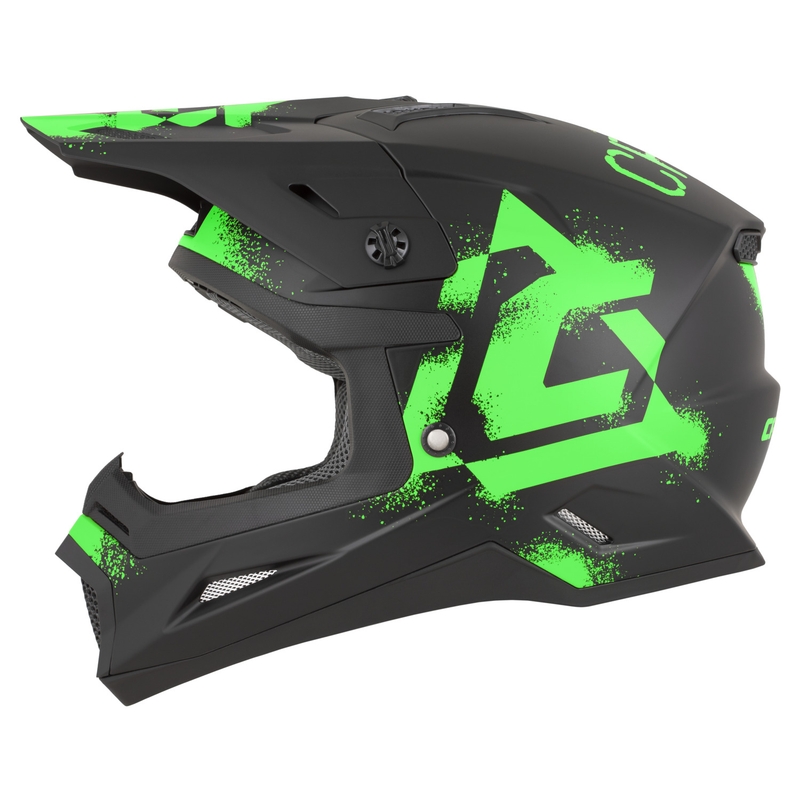 Casque de motocross Cassida Cross Cup 2 Crew noir mat-vert fluo