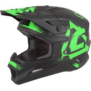 Casque de motocross Cassida Cross Cup 2 Crew noir mat-vert fluo