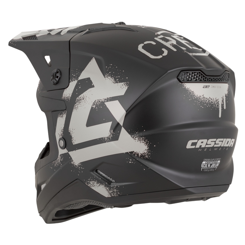 Casque de motocross Cassida Cross Cup 2 Crew, noir mat sable