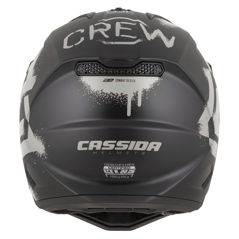 Casque de motocross Cassida Cross Cup 2 Crew, noir mat sable