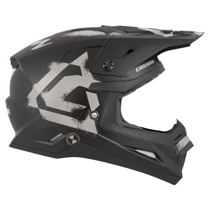 Casque de motocross Cassida Cross Cup 2 Crew, noir mat sable
