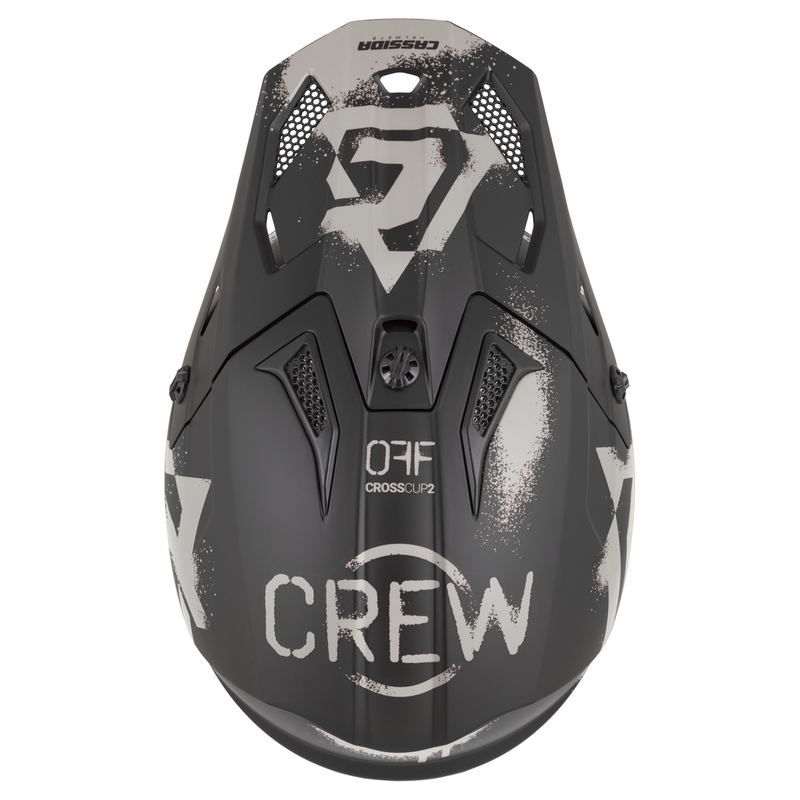 Casque de motocross Cassida Cross Cup 2 Crew, noir mat sable