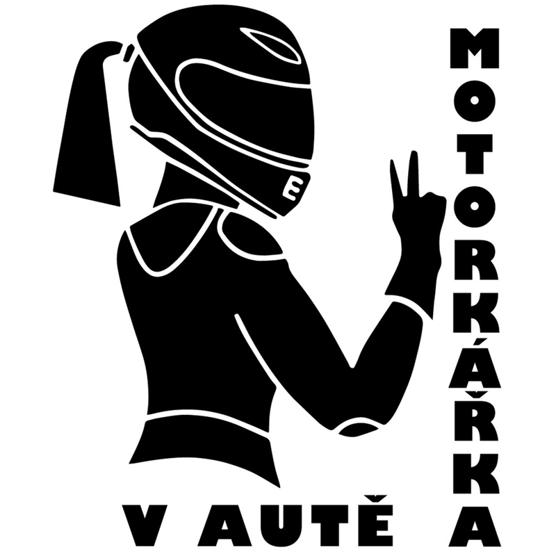 Autocollant motard dans une voiture