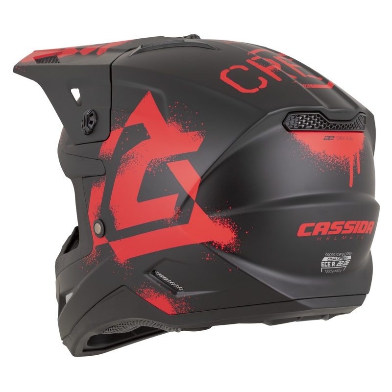 Casque de motocross Cassida Cross Cup 2 Crew noir mat-rouge