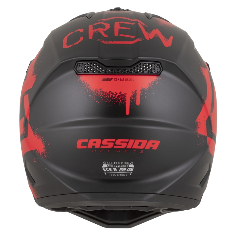 Casque de motocross Cassida Cross Cup 2 Crew noir mat-rouge