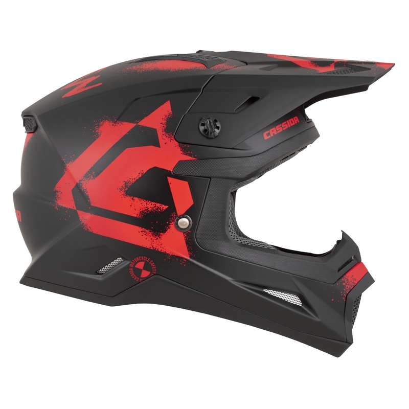 Casque de motocross Cassida Cross Cup 2 Crew noir mat-rouge