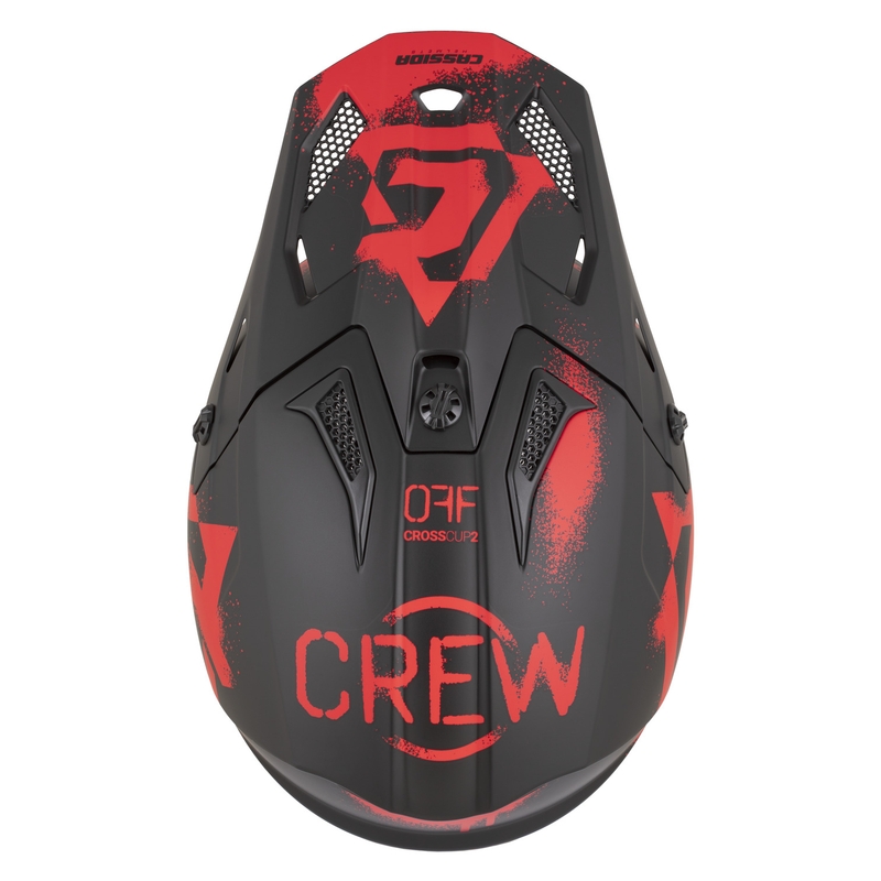 Casque de motocross Cassida Cross Cup 2 Crew noir mat-rouge