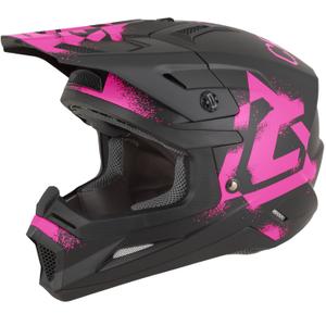 Casque de motocross Cassida Cross Cup 2 Crew noir mat et rose fluo