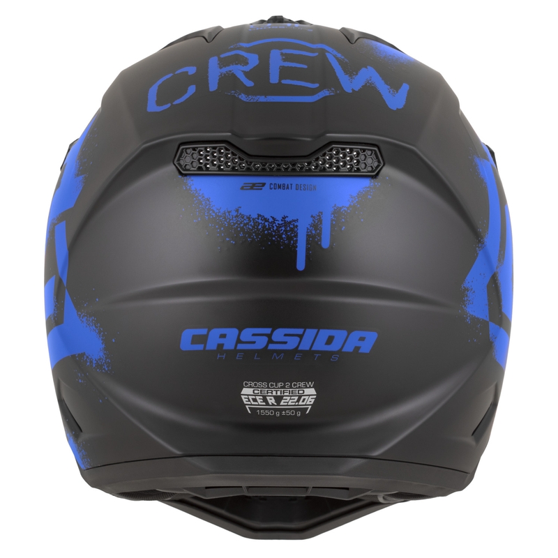 Casque de motocross Cassida Cross Cup 2 Crew noir mat-bleu
