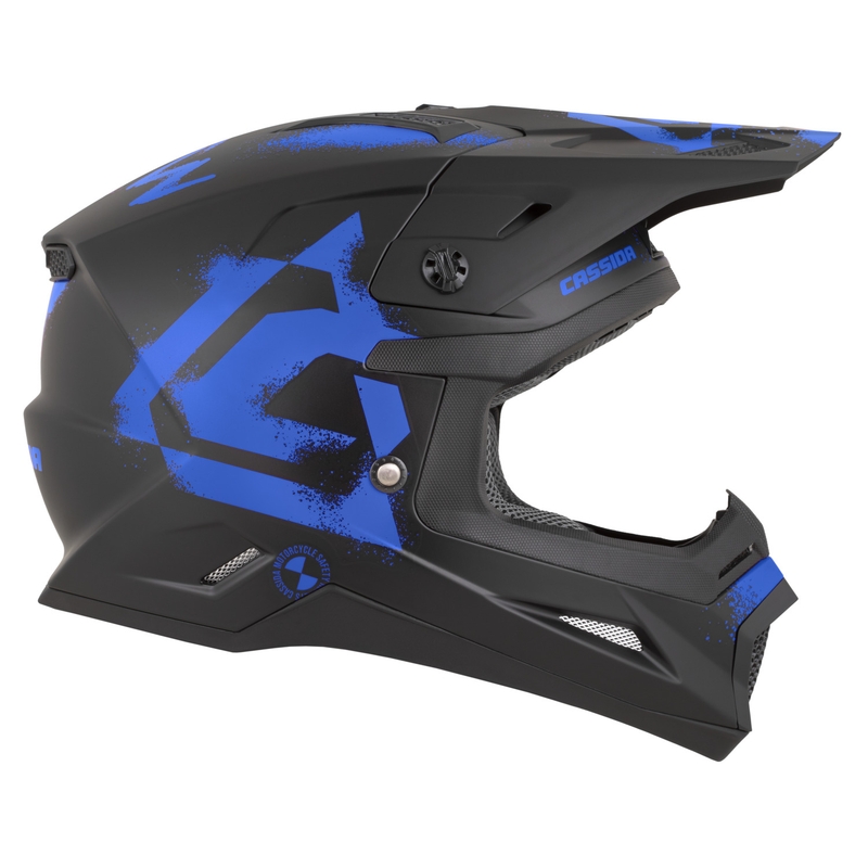 Casque de motocross Cassida Cross Cup 2 Crew noir mat-bleu