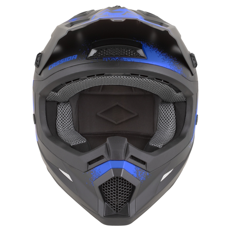 Casque de motocross Cassida Cross Cup 2 Crew noir mat-bleu