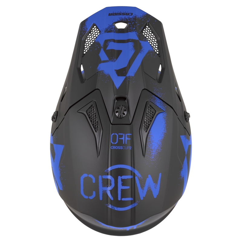 Casque de motocross Cassida Cross Cup 2 Crew noir mat-bleu