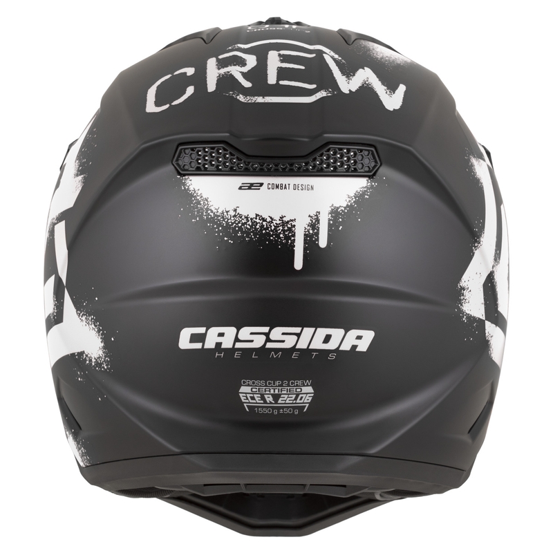 Casque de motocross Cassida Cross Cup 2 Crew noir et blanc mat