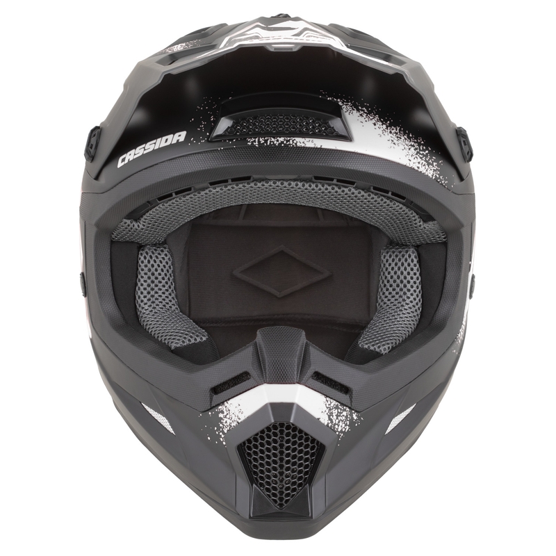 Casque de motocross Cassida Cross Cup 2 Crew noir et blanc mat