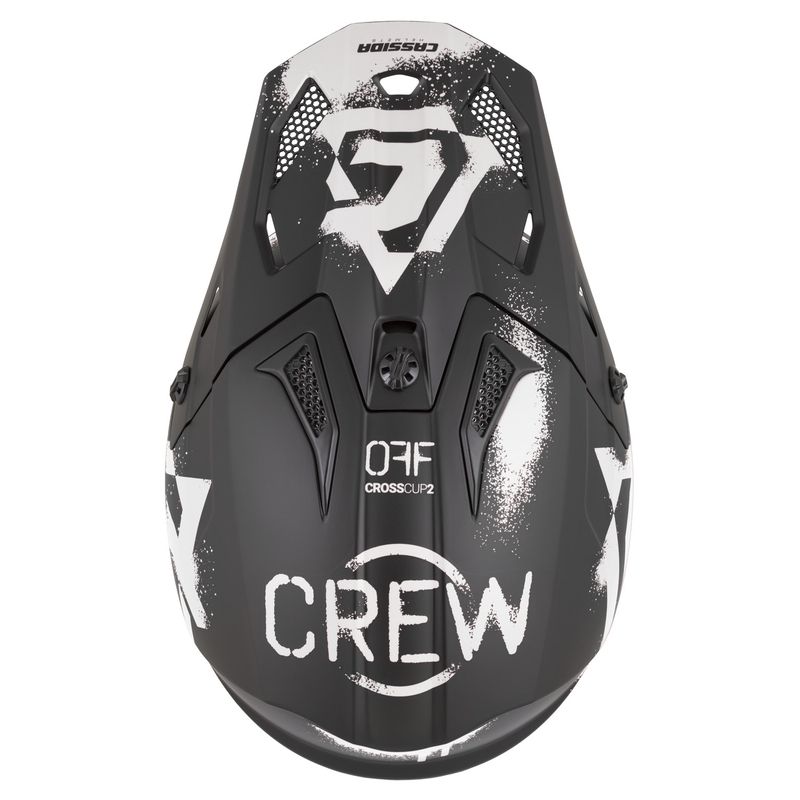 Casque de motocross Cassida Cross Cup 2 Crew noir et blanc mat