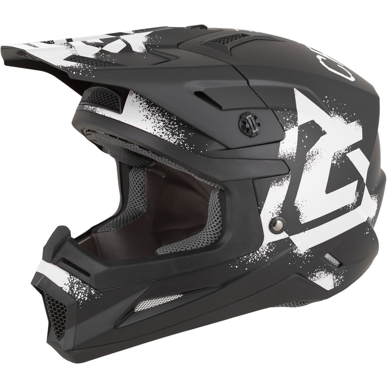 Casque de motocross Cassida Cross Cup 2 Crew noir et blanc mat