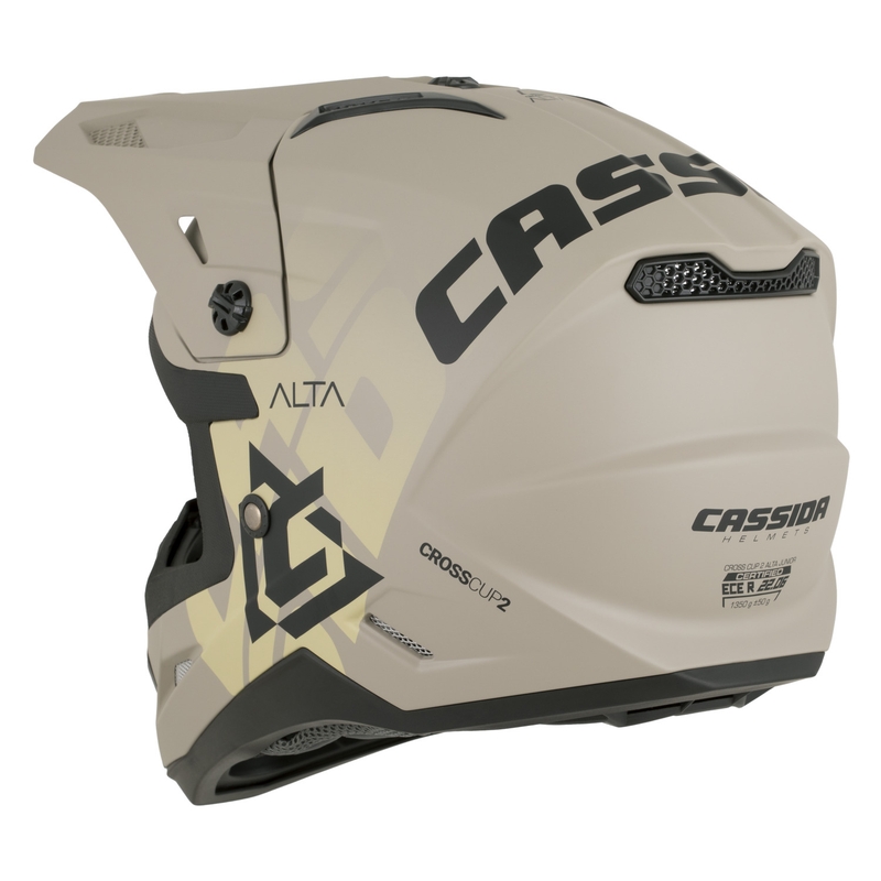 Casque de motocross enfant Cassida Cross Cup 2 Alta Junior gris sable mat