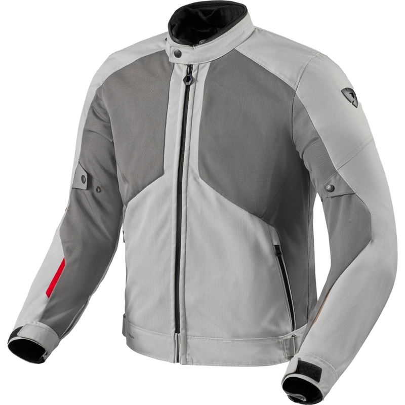 Blouson de moto Revit Torque 3 H2O gris clair-rouge