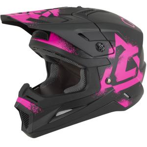 Casque de motocross enfant Cassida Cross Cup 2 Crew Junior noir mat et rose fluo