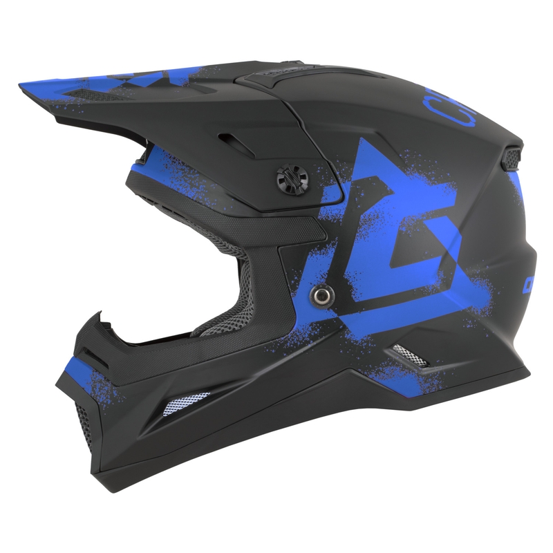 Casque de motocross enfant Cassida Cross Cup 2 Crew Junior noir mat-bleu