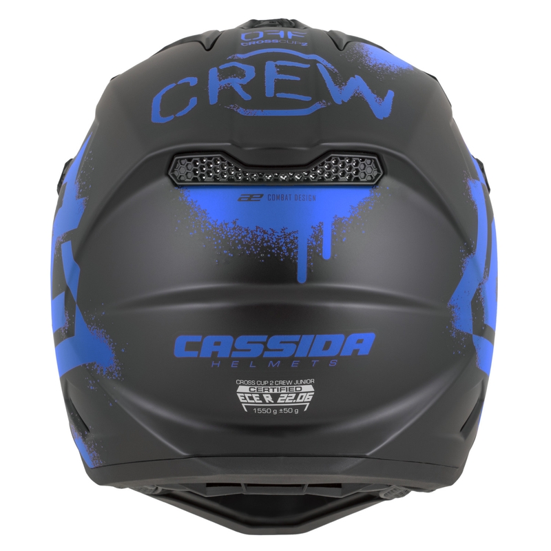 Casque de motocross enfant Cassida Cross Cup 2 Crew Junior noir mat-bleu