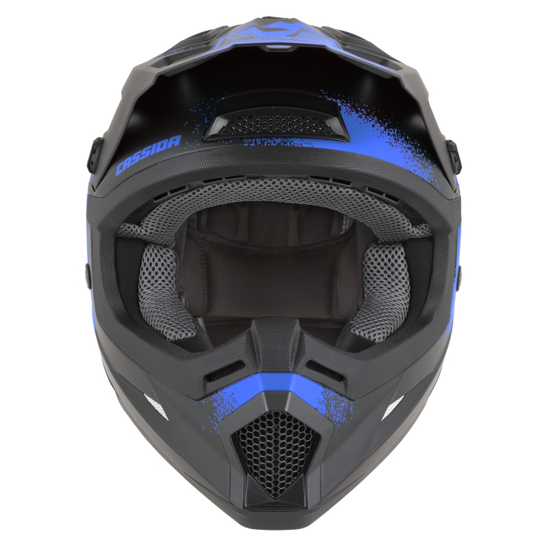 Casque de motocross enfant Cassida Cross Cup 2 Crew Junior noir mat-bleu