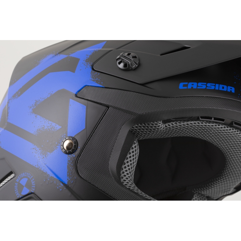 Casque de motocross enfant Cassida Cross Cup 2 Crew Junior noir mat-bleu