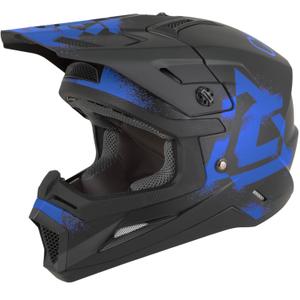 Casque de motocross enfant Cassida Cross Cup 2 Crew Junior noir mat-bleu