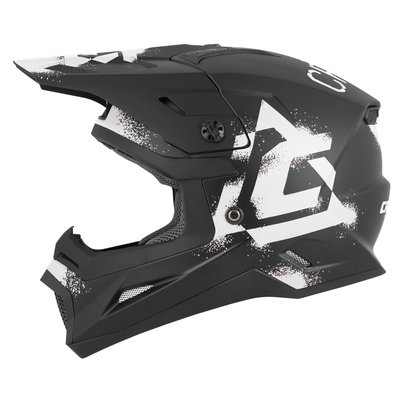 Casque de motocross enfant Cassida Cross Cup 2 Crew Junior noir et blanc mat