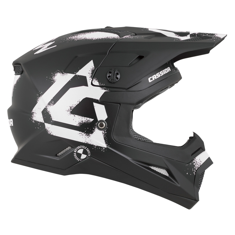 Casque de motocross enfant Cassida Cross Cup 2 Crew Junior noir et blanc mat