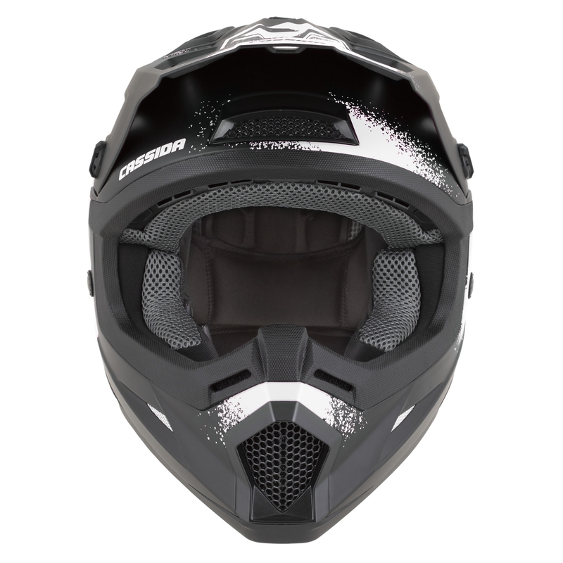 Casque de motocross enfant Cassida Cross Cup 2 Crew Junior noir et blanc mat