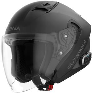 Casque de moto jet SENA Outstar 2 avec oreillette, noir mat