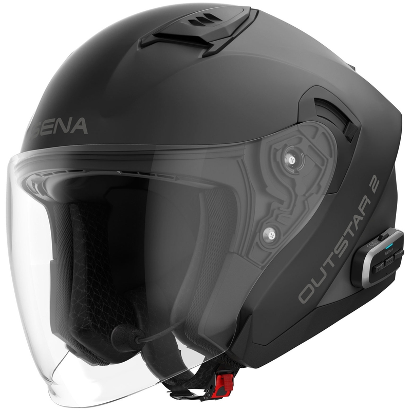 Casque de moto jet SENA Outstar 2 avec oreillette, noir mat