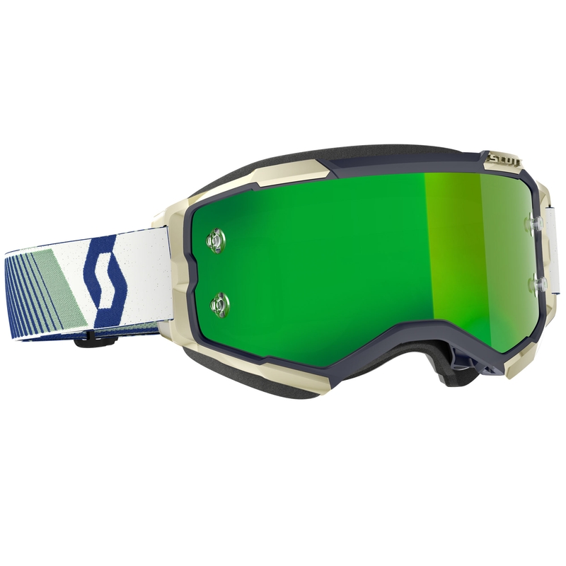 Lunettes de motocross SCOTT Fury CH bleu-vert avec verres en plexiglas vert miroir