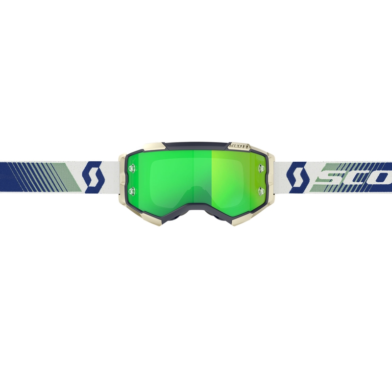 Lunettes de motocross SCOTT Fury CH bleu-vert avec verres en plexiglas vert miroir