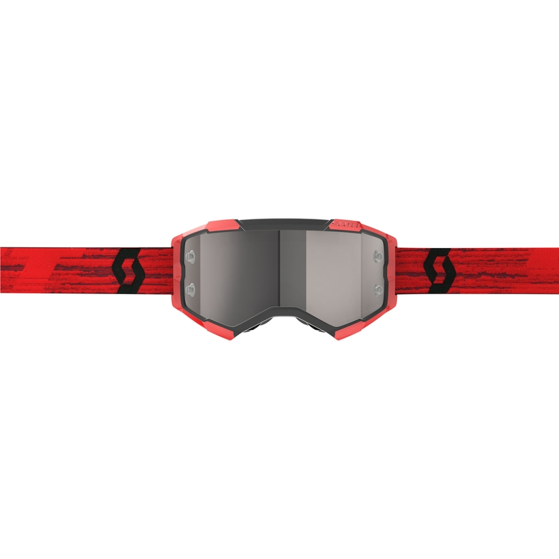 Lunettes de motocross SCOTT Fury CH rouge foncé avec verres en plexiglas argenté miroir