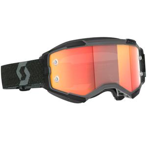Lunettes de motocross SCOTT Fury CH noires et orange avec verres en plexiglas miroir