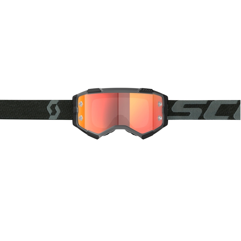 Lunettes de motocross SCOTT Fury CH noires et orange avec verres en plexiglas miroir
