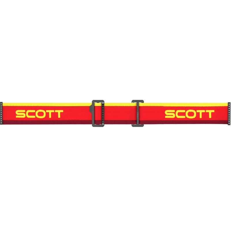 Lunettes de motocross SCOTT Fury CH rouge et jaune avec verres en plexiglas jaune miroir
