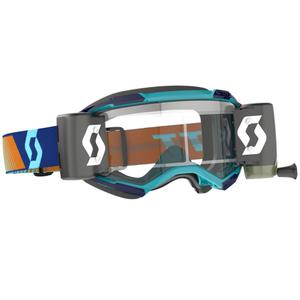 Lunettes de motocross SCOTT Fury WFS bleu-orange avec verres en plexiglas transparents
