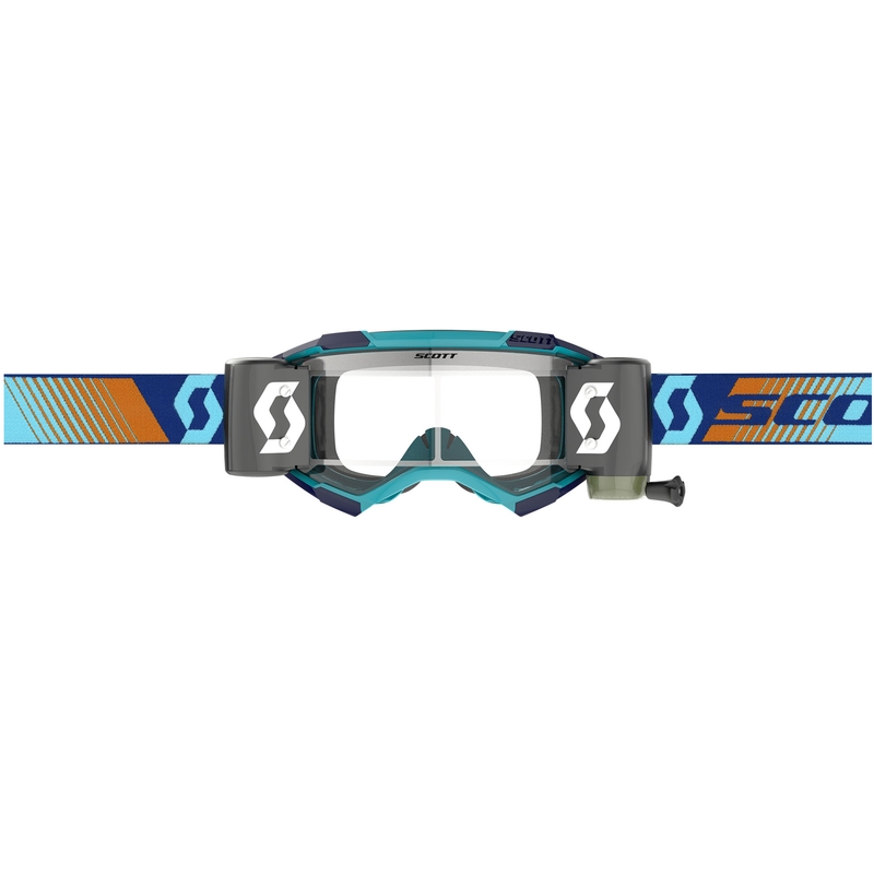 Lunettes de motocross SCOTT Fury WFS bleu-orange avec verres en plexiglas transparents