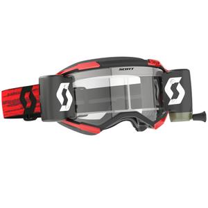 Lunettes de motocross SCOTT Fury WFS rouge foncé avec verres en plexiglas transparents